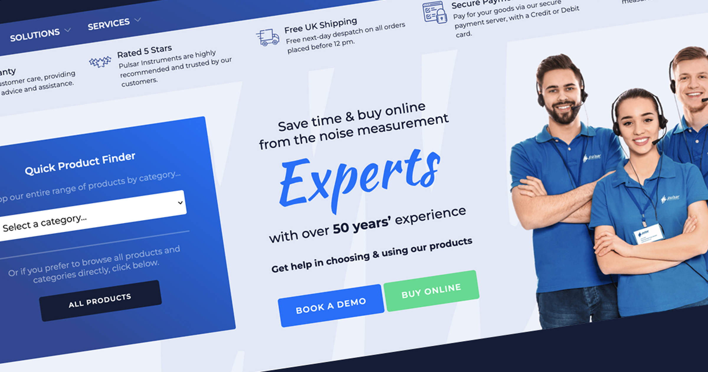 New WordPress & WooCommerce multilingual website for B2B client, Pulsar Instruments