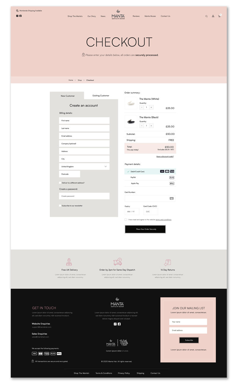 Manta Checkout Process